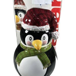 2002 The Cellar | Christmas Twilight Collection | Penguin Cookie Jar By W/Box